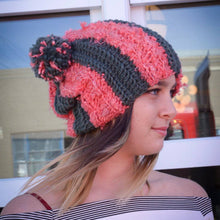 Load image into Gallery viewer, Striped Double PomPom Hat Pattern