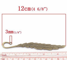 Load image into Gallery viewer, Antique Metal Feather Bookmark
