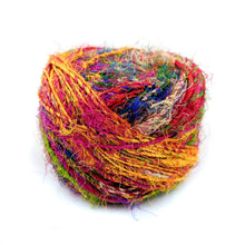 Load image into Gallery viewer, Recycled Silk Yarn Worsted Weight "Wild Peacock"
